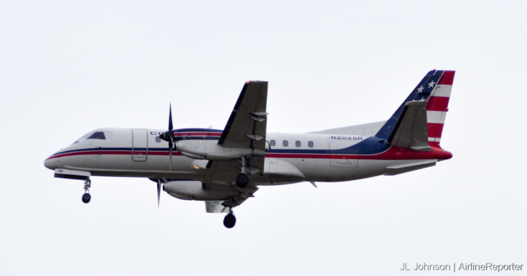 N202SR, a Saab 340B at Dulles in October, 2010. 