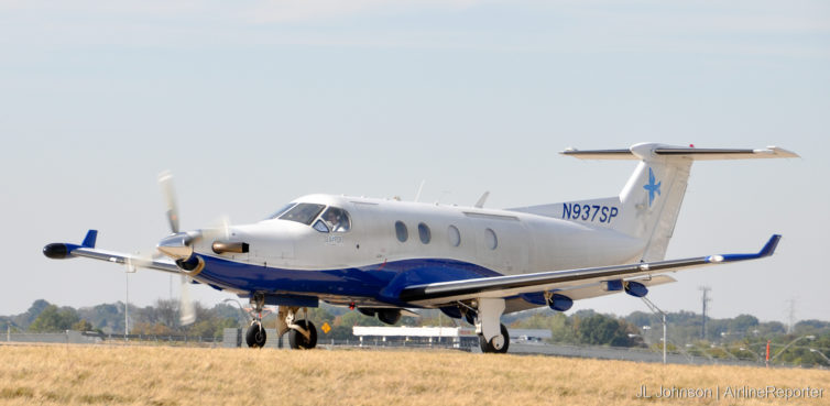 N937SP, a Pilatus PC-12 spotted in Memphis, October, 2010.