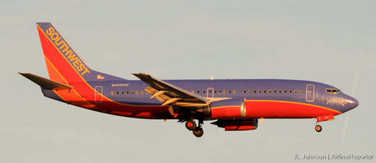 N300SW, the first Boeing 737-300 named Spirit of Kittyhawk. It is now a museum piece.