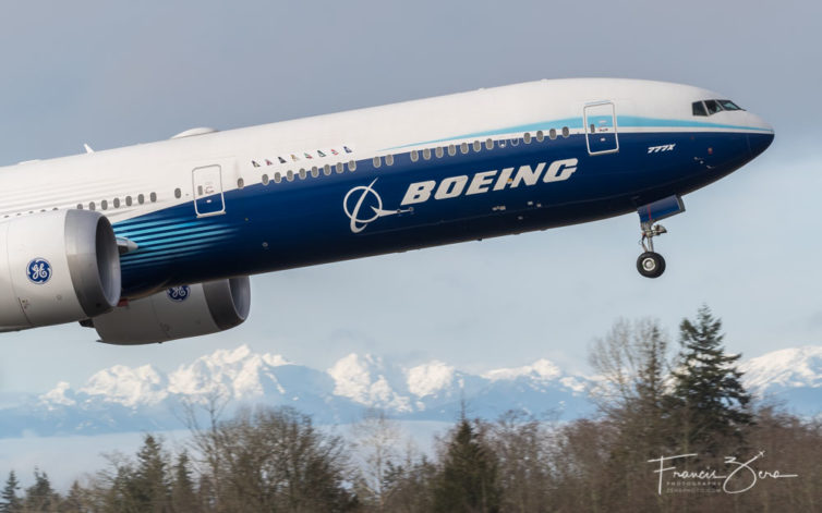 There was a sun break just as the 777X took off from Paine Field on Jan. 25