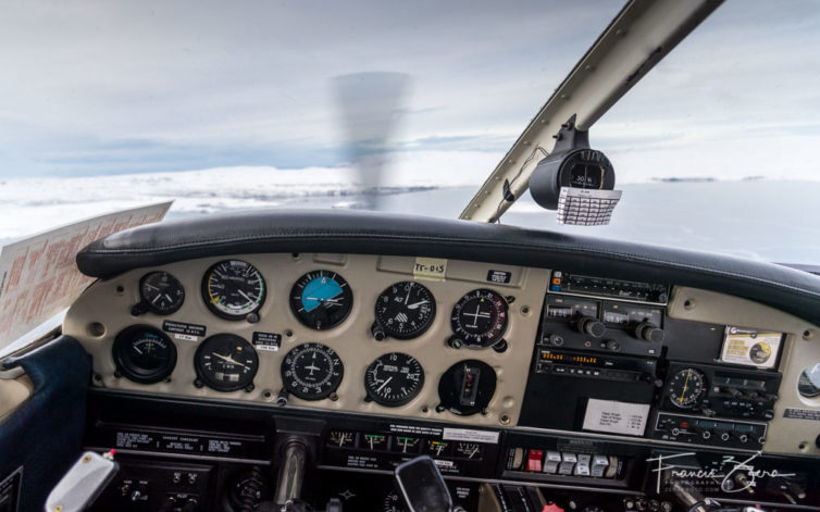 The view from the cockpit over Thingvellir national park