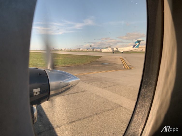 Also a nice view of a WestJet Q400 from the side window
