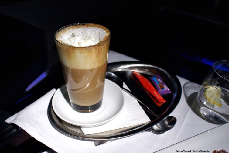 Austrian Airlines business class coffee service