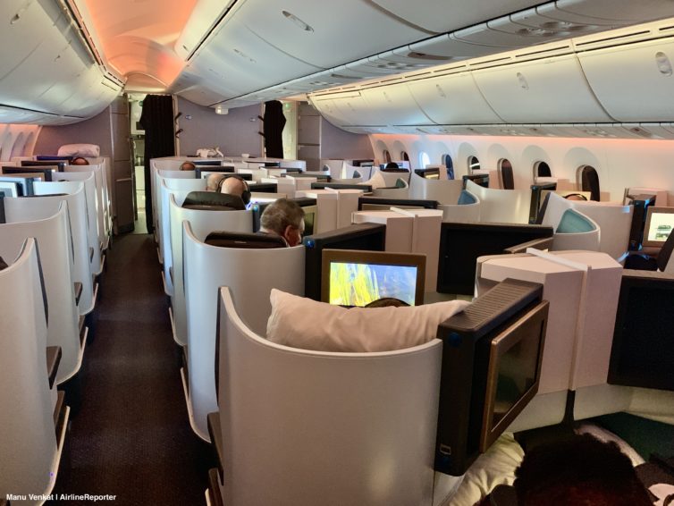 KLM 787 business class cabin