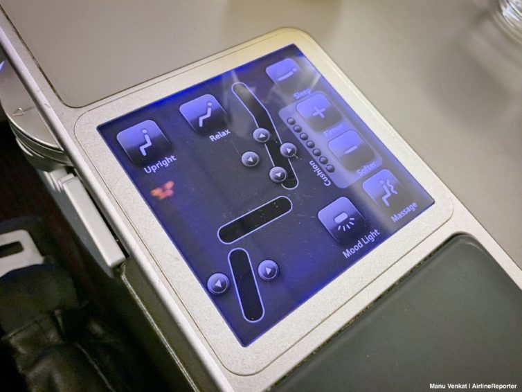 Austrian Airlines seat controls