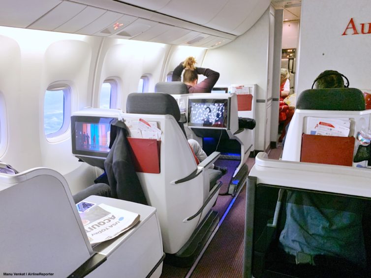 Austrian Airlines 767 business class cabin