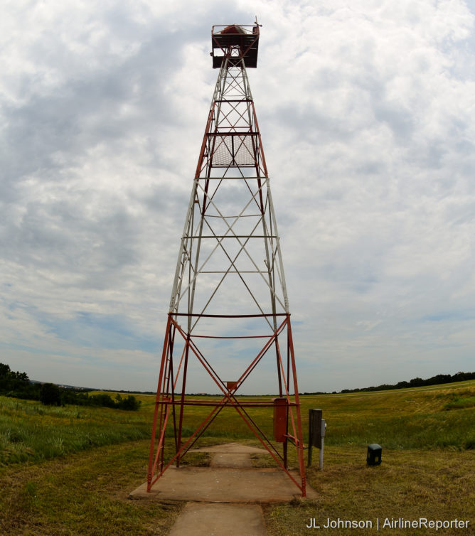 A rare air mail arrow and beacon combo seen at GOK- Guthrie Edmond Regional Airport, Oklahoma in 2016.