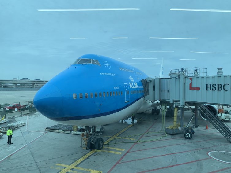 The KLM 747-400 City of Nairobi sitting at the gate in Toronto. A sight that, not long after my flight, was no more - Photo: Matthew Chasmar