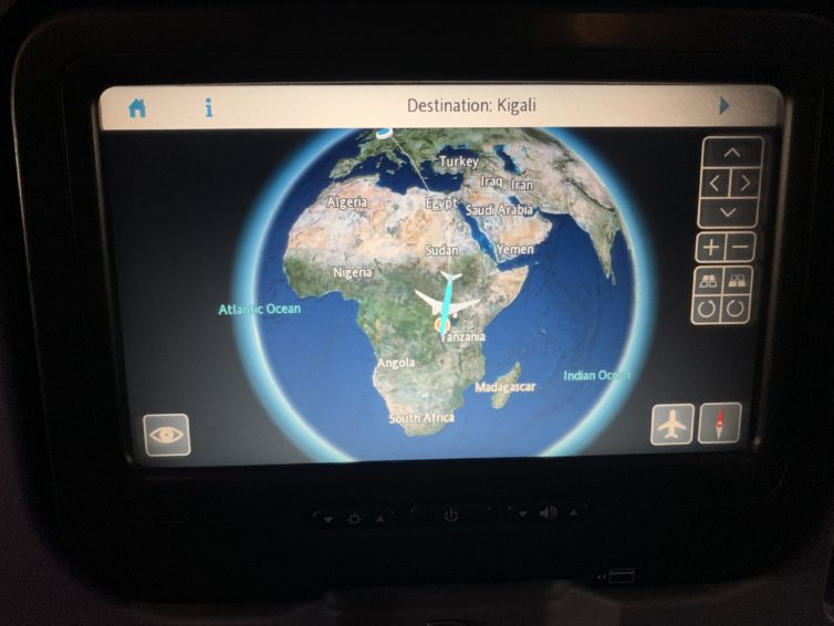 The more advanced inflight map on the A330. - Photo: Matthew Chasmar