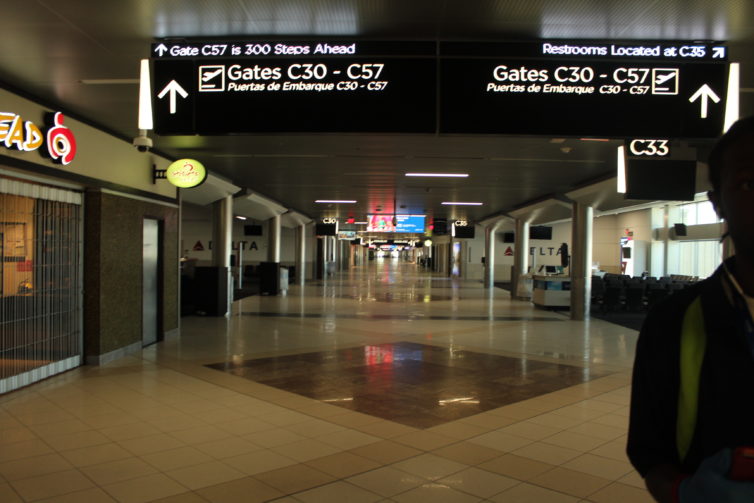 A peak into an empty "C" gates at ATL, thanks to an airport worker who allowed this pic while the door for employees was open.