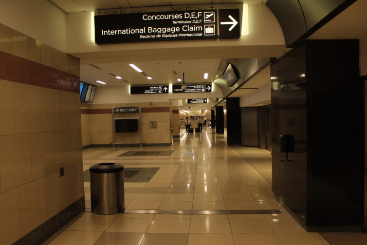 No passengers and just 2 pilots occupy the "Plane Train" level at ATL below the C gates.