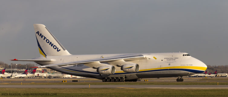 New spotters often confuse the An-124 and An-225; the smaller An-124, above, has a conventional tail and four engines. Photo: Nick Benson
