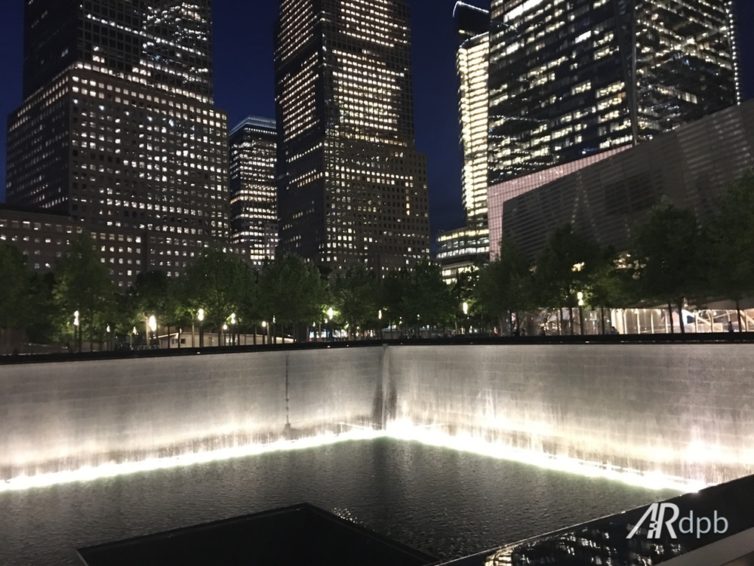 The two reflecting pools where the original towers once stood. 