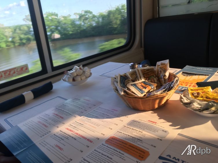 Dinner with a view in the dining car