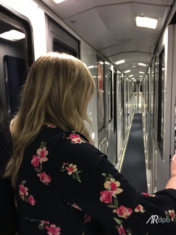 The Amtrak hallway