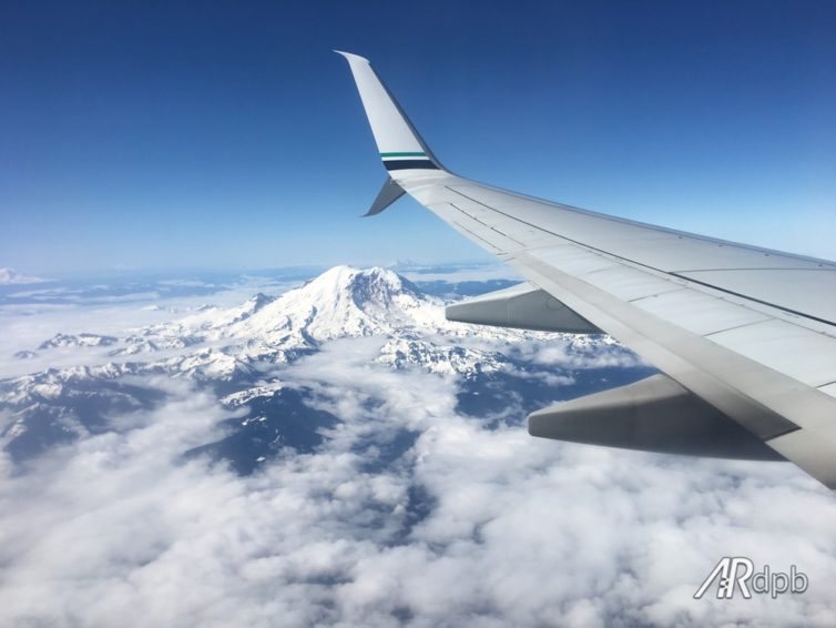 I know I am close to home when I see Mount Rainier out the window!