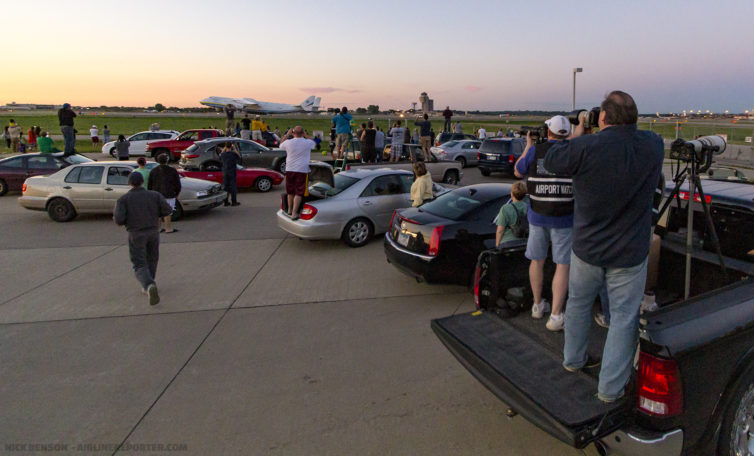 Enthusiasts, new and old alike, witness what's likely to be one of the longest take-off rolls in Minneapolis/St. Paul International history - for reference, the last few wheelsets of the main gear are still on the ground where arrivals coming from the opposite direction typically touch down. Photo: Nick Benson