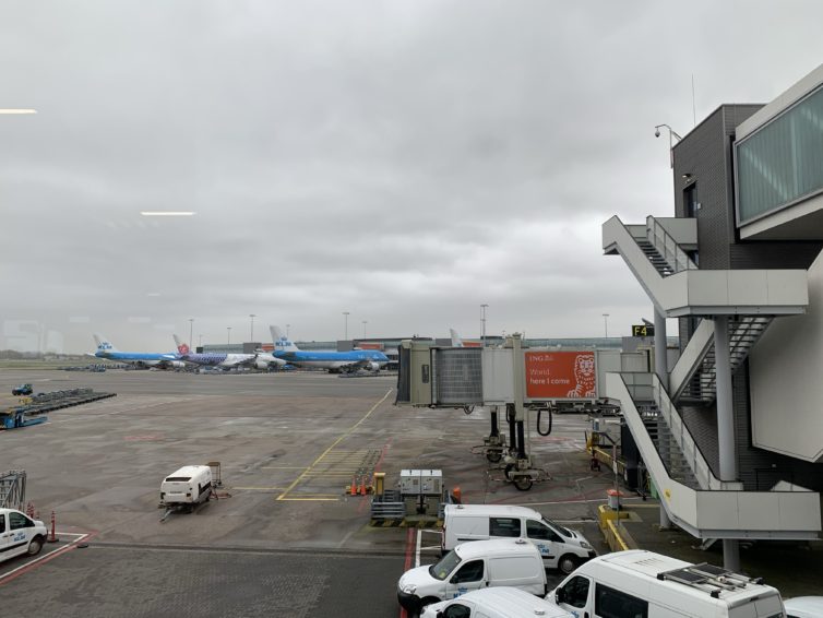 Two KLM 747-400s, and a China Airlines A350, at Schipol. - Photo: Matthew Chasmar