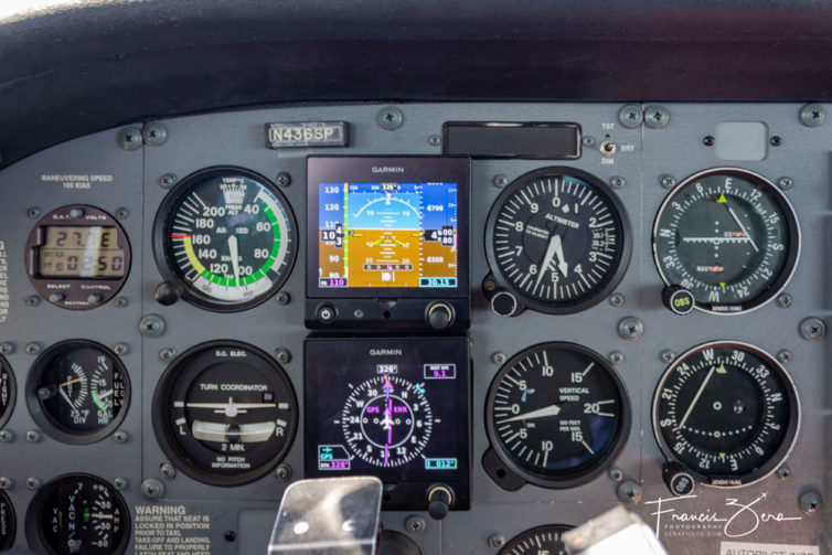 The instrument panel in flight