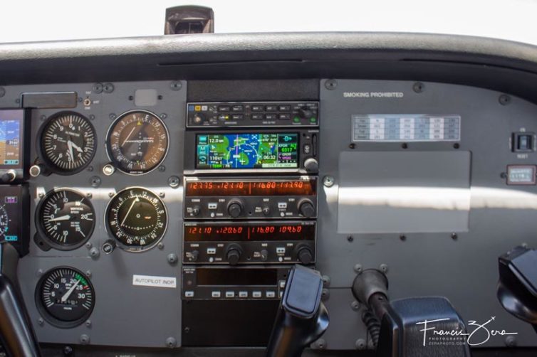 The instrument panel in flight