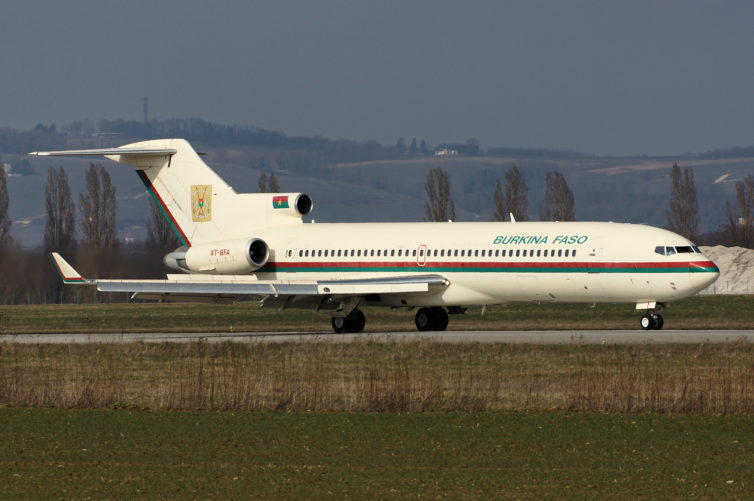 The West African country of Brukina Faso, uses a Boeing 727-200 for short haul flights and rents out other aircraft for longer flights - Photo: LFSB Planes Pictures
