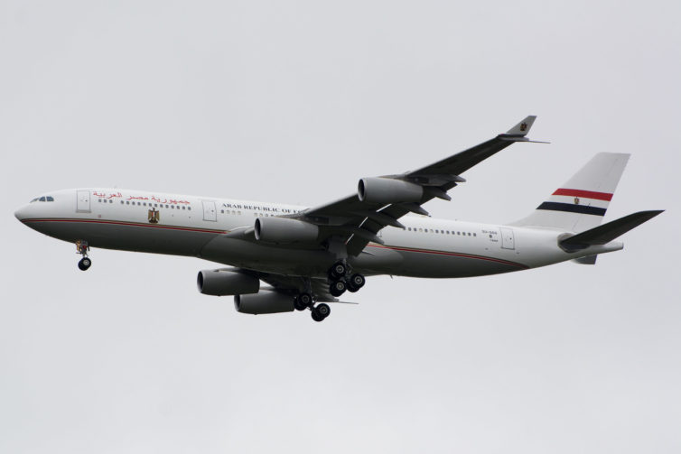 Eqypt have a pretty good fleet of smaller aircraft, like the Kingair, Falcons, and Gulfstreams, but the real VIP aircraft in the fleet is their Airbus A340-200. Check out those lower winglets - Photo: Jason