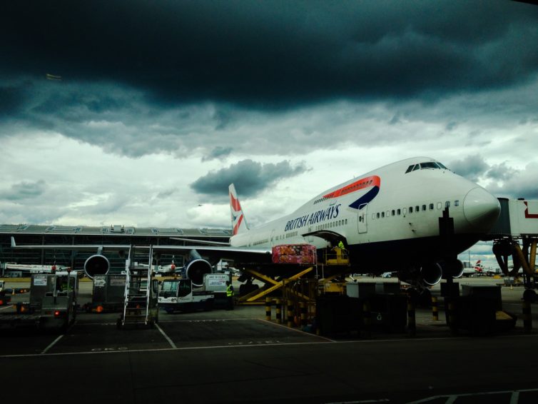 A British Airways 747 under dark skies - Photo: Francois Van 