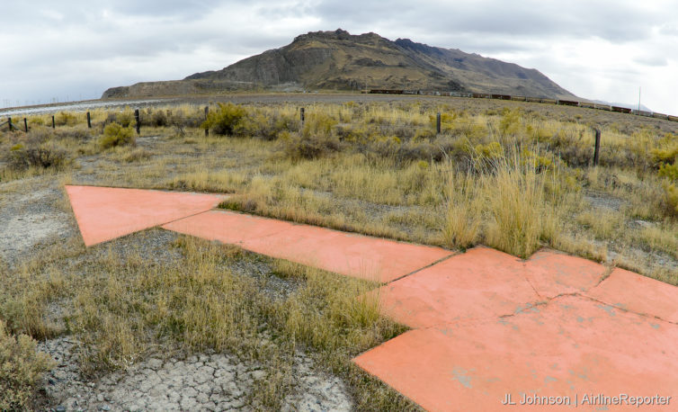 2019- An air mail arrow outside Salt Lake City, UT points to SLC on the San Francisco-Salt Lake route.