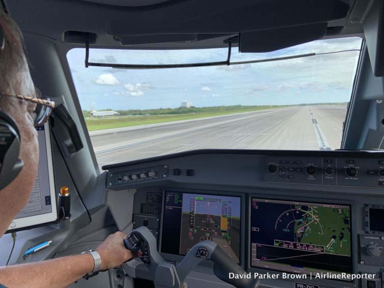 Quite the view while taking off from the Kennedy Space Center (KTTS) in an Embraer E195-E2