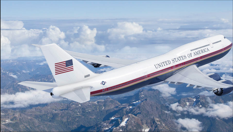 Trump livery on Air Force One