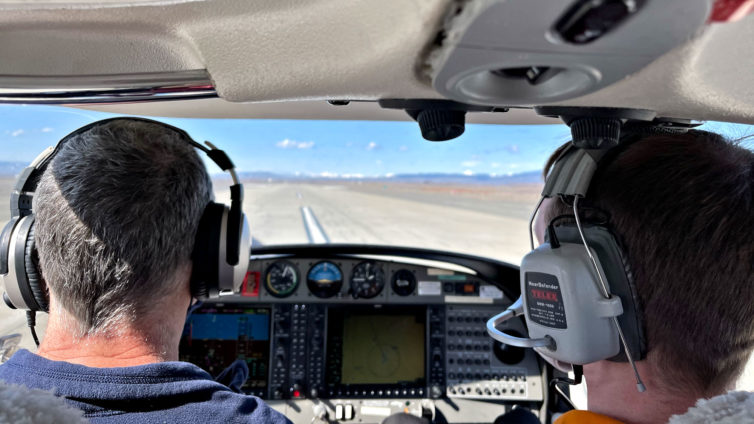 Touching down on runway 29 at KELN. Katie Bailey photo