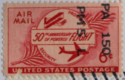 50th anniversary of powered flight stamp.