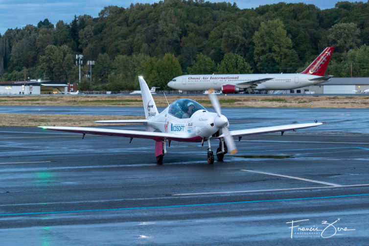 Zara Rutherford, after landing in Seattle from Redding, Calif.