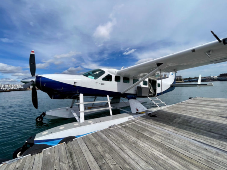 Tailwind uses a two-year-old Cessna 208B amphibious aircraft on the route from New York Skyports Seaplane Base to Boston Harbor