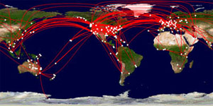 map of all Airline Reporter's flights