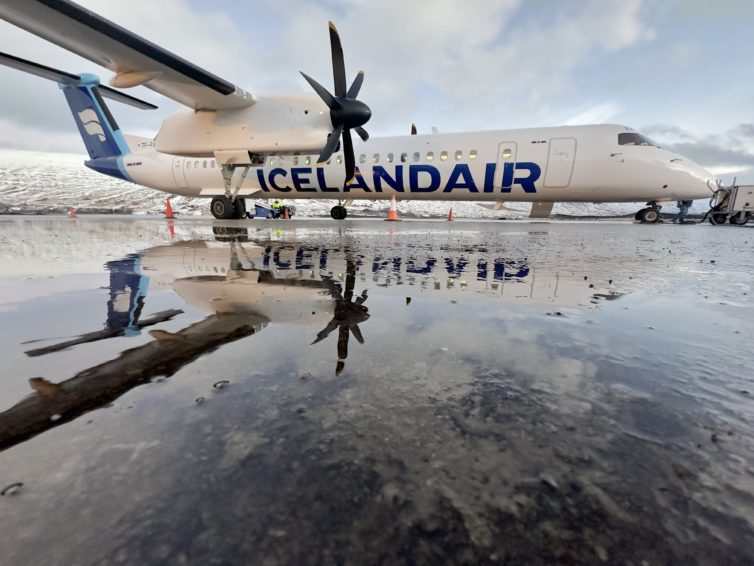 A wet ramp made for some great photos of our plane