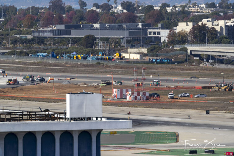 Large sections of the runway appear to have been dug up and the pavement refreshed.