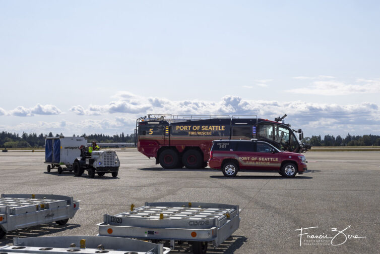 The fire trucks, ready to go!