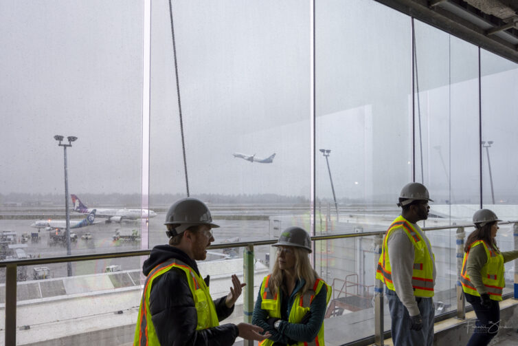 The under-construction observation deck at the SEA concourse C expansion project